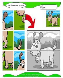 Puzzle Kes Yapıştır Çalışma Sayfaları